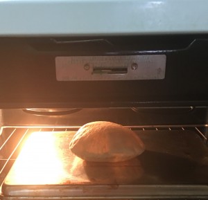 pita bread baking in home oven