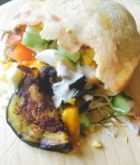 Sabich recipe with eggplant tahini sauce and amba